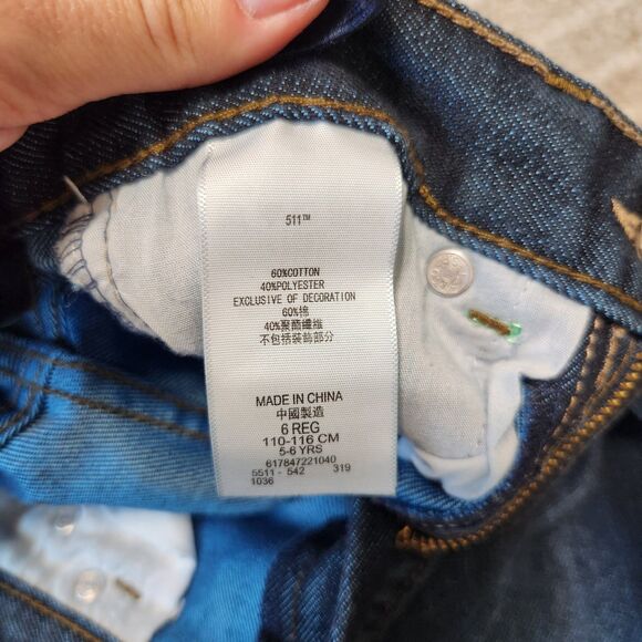 Levi's 511 boy's dark wash straight leg jeans size 6 - Picture 2 of 12